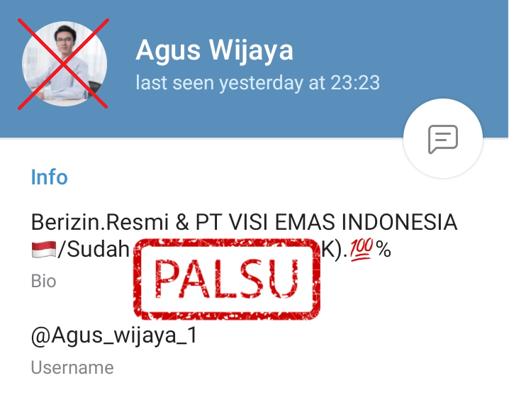 Akun Telegram Penipu